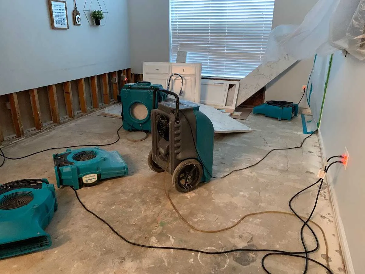 Dehumidifier in flood-cut room for Water Extraction & Removal in Mango